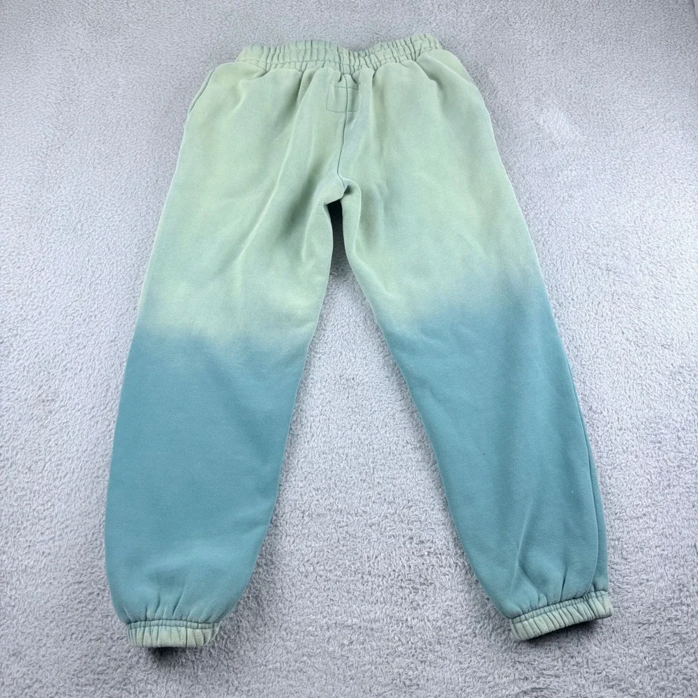 KatieJ NYC Emma Oversized Washed Sweatpants TWEEN XL Green Blue Ombre Dip Dye